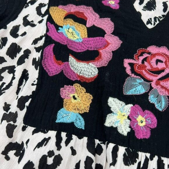 Savanna Jane Athena Leopard Dress Womens Boho Smock Style Sleeveless Large - Picture 2 of 6